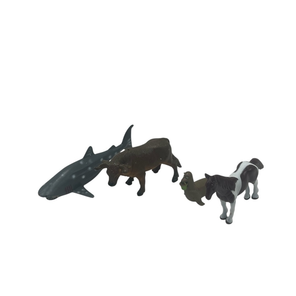 Animal Figurine Set - Shark, Cow, Dog and Sealion - Picture 1 of 12